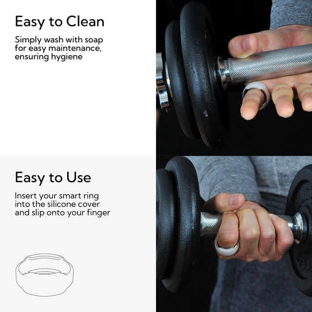 Alt view image 5 of 7 - Smart Ring Protector - SlimFit, Frosted, Size S Slim Flexible Silicone Cover, Comfortable Fit for Smart Rings, Ideal for Workouts, Gym & Active Lifestyles, Patented Design