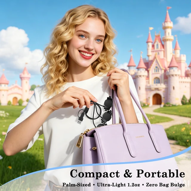 Alt view image 6 of 7 - 3-in-1 Charger Compatible with Disney-Magic Band Charger USB-C and USB-A, Portable Charger for MagicBand+Disney-Essentials