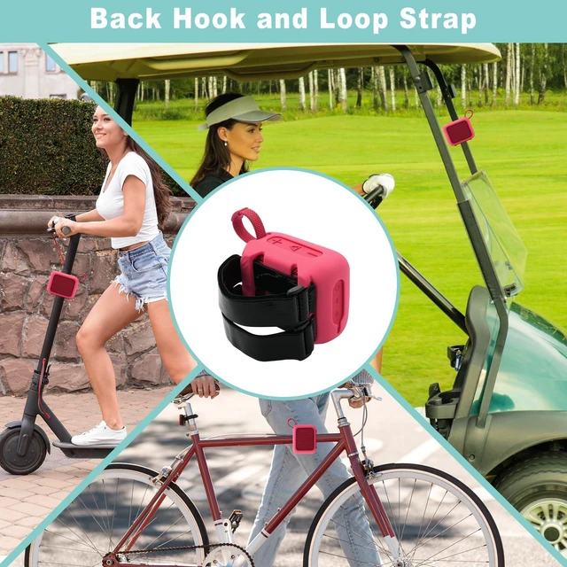 Alt view image 5 of 7 - Silicone Case for JBL Go 4, Go 4 Protective Cover, Travel Carrying Pouch w Anti-Dust Charging Cover Speaker Mount Strap (Red)