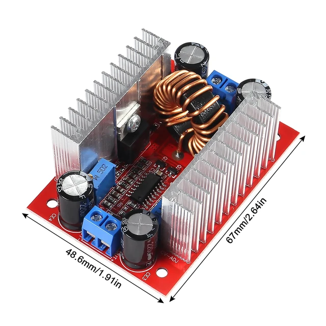 Alt view image 3 of 7 - 2pcs DC 400W 15A Step-up Boost Converter Constant Current Power Supply LED Driver DC8.5V-50V to DC10V-60V Voltage Charger Step Up Module for Electric Equipment