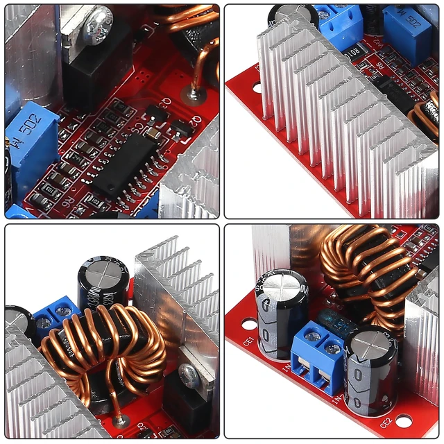 Alt view image 4 of 7 - 2pcs DC 400W 15A Step-up Boost Converter Constant Current Power Supply LED Driver DC8.5V-50V to DC10V-60V Voltage Charger Step Up Module for Electric Equipment
