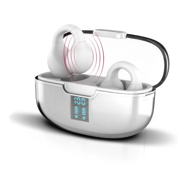 Alt view image 2 of 5 - Wave-66 Wireless Earbuds, Bluetooth 5.3 Headphones, 30H Playtime with Charging Case, Hi-Res Stereo Audio, Deep Bass, IPX7 Waterproof, Transparency Mode, Lightweight Ear Buds with Mic White