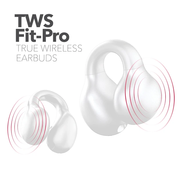 Alt view image 3 of 5 - Wave-66 Wireless Earbuds, Bluetooth 5.3 Headphones, 30H Playtime with Charging Case, Hi-Res Stereo Audio, Deep Bass, IPX7 Waterproof, Transparency Mode, Lightweight Ear Buds with Mic White