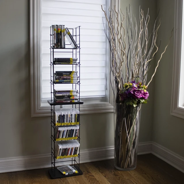 Alt view image 7 of 7 - CD Tower Media Rack DVD Organizer Video Game Blu Ray Storage Holds 176 Single CDs 18469