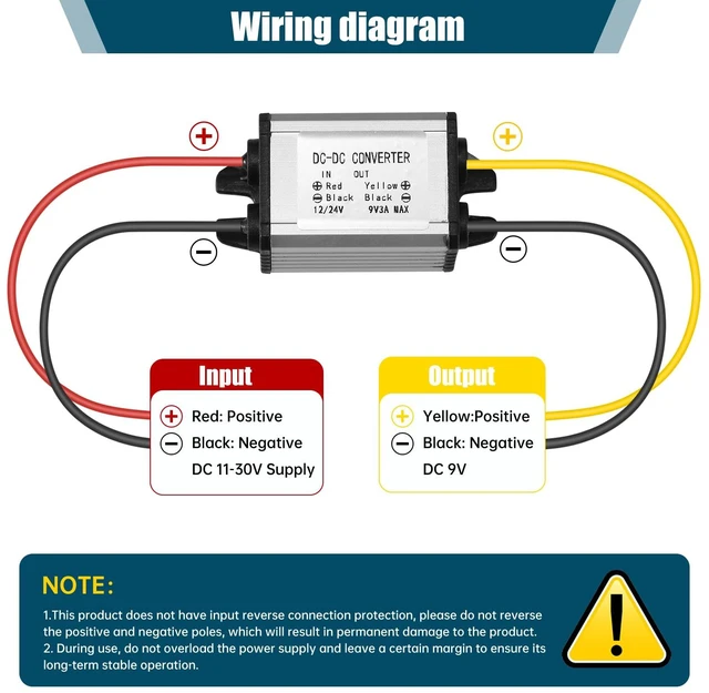 Alt view image 2 of 7 - DC-DC Buck Converter 12/24V to 9V 3A 27W Step-Down Voltage Regulator Module Input 11-30V, Adapter, Power Supply & Transformer for Car Audio, LED Displays, DIY Robotics and Sensors