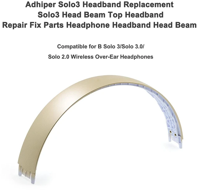 Alt view image 5 of 6 - Headband Replacement for Solo 3 Wireless Solo 2.0 Wireless Headphones Solo3 Top Headband Replacement Head Band Accessories,Not Easy To Break,As Same As OEM Repair Kit,Gold