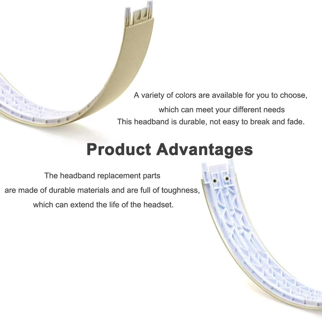 Alt view image 4 of 6 - Headband Replacement for Solo 3 Wireless Solo 2.0 Wireless Headphones Solo3 Top Headband Replacement Head Band Accessories,Not Easy To Break,As Same As OEM Repair Kit,Gold