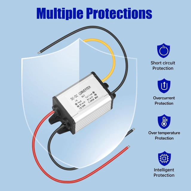 Alt view image 5 of 7 - DC-DC Buck Converter 12/24V to 7.5V 3A 22.5W Step-Down Voltage Regulator Input 10-30V, Adapter, Power Supply & Module for Cars, Trucks, Robotics and Light Strips