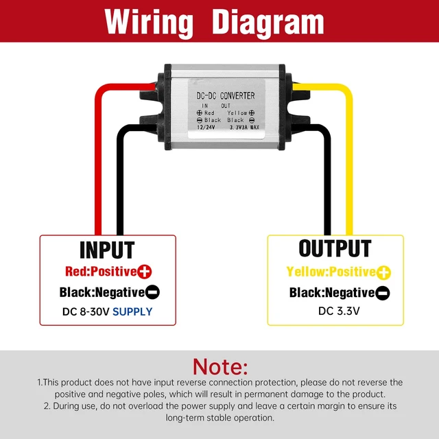 Alt view image 2 of 7 - DC-DC Buck Converter 12/24V to 3.3V 3A 9.9W Step-Down Voltage Regulator Input 8-30V, Adapter, Power Supply & Transformer for Robotics, Motor, Automotive and LED