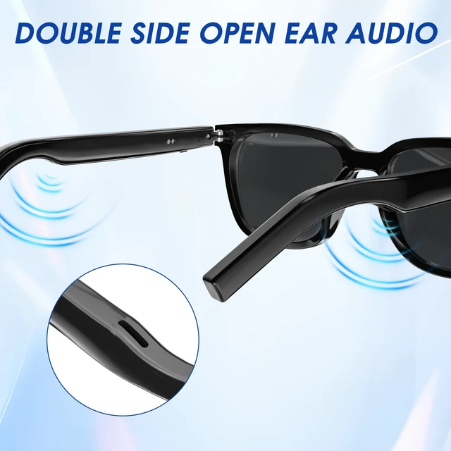 Alt view image 7 of 7 - Smart Glasses - Anti Blue Light & Photochromic Bluetooth Sunglasses, UV Protection, Hands-Free Calls & Audio, Voice Assistant for Men/Women