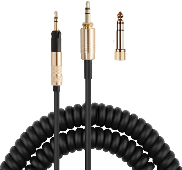 Main image of Coiled Audio Upgrade Cable Compatible with Sennheiser HD598Cs HD560s HD598SE HD620S HD400PRO HD599 ATH-M50x M70x Headphones for Musicians Audiophiles 3.5mm with 6.35mm (1/4") Adapter