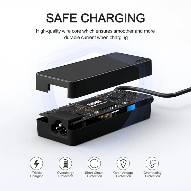 Alt view image 5 of 7 - 65W USB C Laptop Charger Compatible with Lenovo ThinkPad X1 Carbon Gen 6 7 8 9 X13 T14 T15 E14 E15 Yoga 7i 9i Thinkbook 13s 14 15 16 Plus G4/Chromebook C330 S330 Type C AC Adapter Power Cord