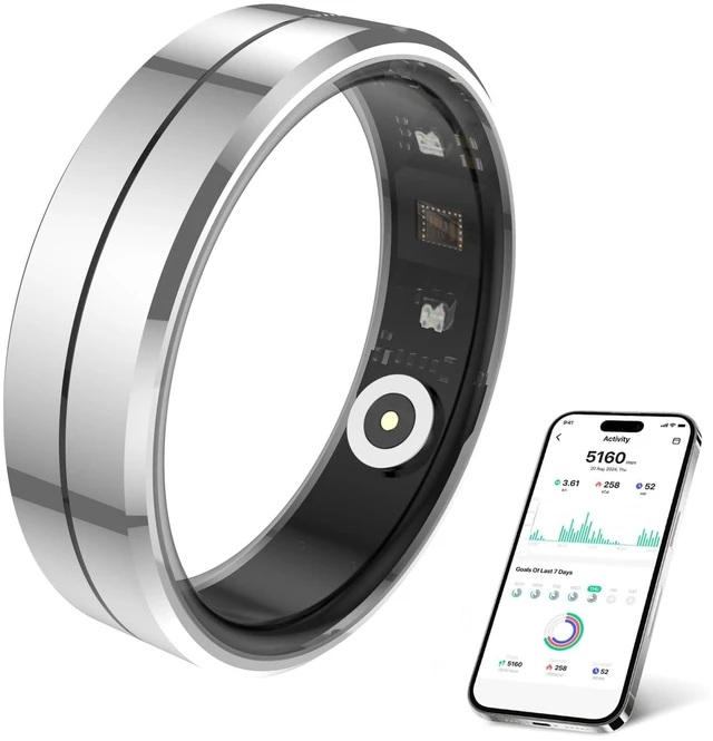 Main image of Smart Ring for Women & Men, Health Tracker with Blood Oxygen Monitor, Heart Rate & Sleep Monitor, 5-7 Days Battery, Waterproof Fitness Ring Size #11