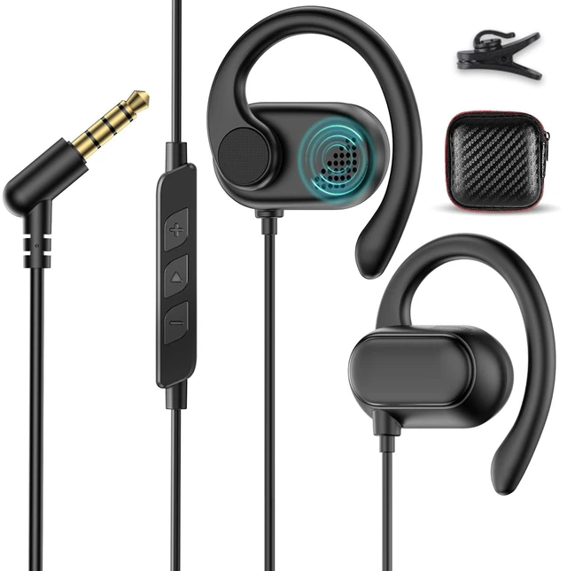 Main image of Open Ear Headphone Over Ear Hook 3.5mm Wired Earbuds for Chromebook School Adjustable Hifi Jack Earphone Computer PC Headset with Mic for Samsung A15 for Moto G Stylus Power Pure Travel Airplane Kids