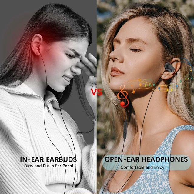 Alt view image 4 of 7 - Open Ear Headphone Over Ear Hook 3.5mm Wired Earbuds for Chromebook School Adjustable Hifi Jack Earphone Computer PC Headset with Mic for Samsung A15 for Moto G Stylus Power Pure Travel Airplane Kids