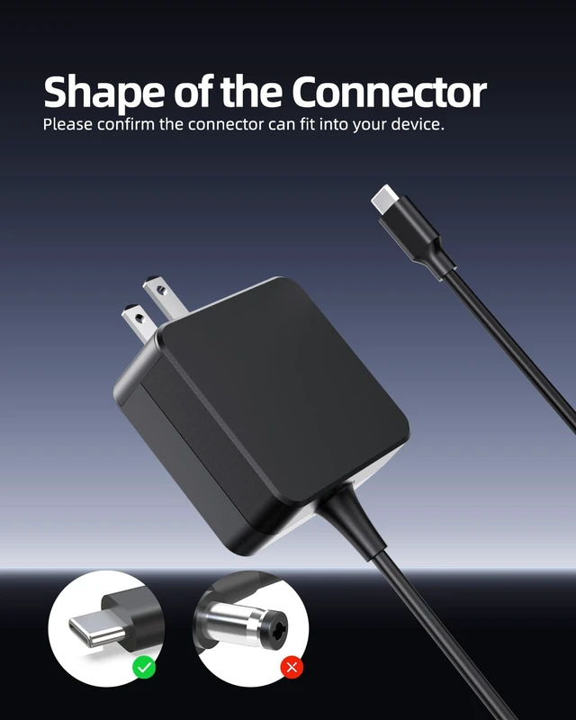Alt view image 2 of 6 - Fast Charger Fit for Asus Chromebook Laptop 45W USB C 7.5Ft Extended Cable