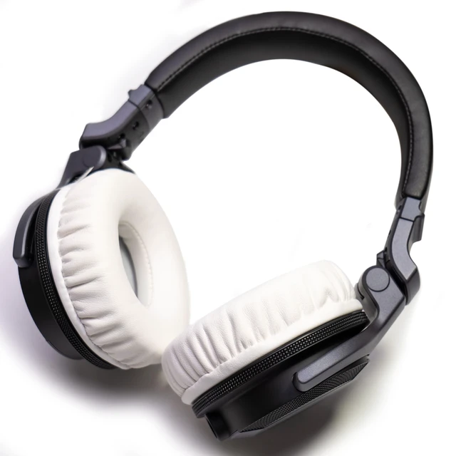 Alt view image 3 of 7 - Soft Protein Leather Ear Pads for Pioneer HDJ CUE1 Cue One, HDJ500 DJ Headphone (White)
