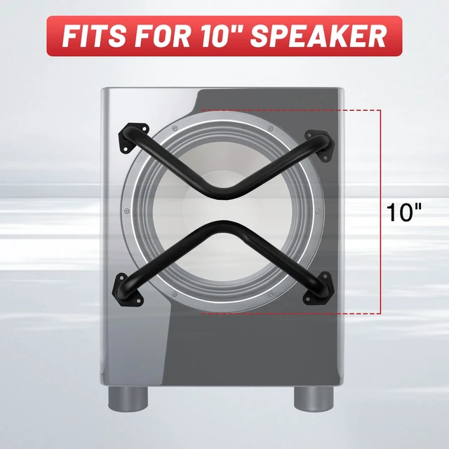 Alt view image 3 of 7 - 10" Speaker Bar Grill: Matte Black Metal Car Audio Speaker Grill Cover, Subwoofer Grill Cover Protector