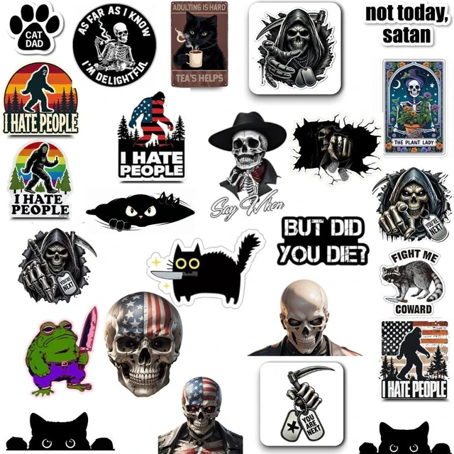 Main image of 200 PCS Stickers for Adults - Funny for Water Bottle, Laptop, Helmet, Cars, Tool Box, Cars - Blue Collar Stickers for Men, Waterproof 200 Styles