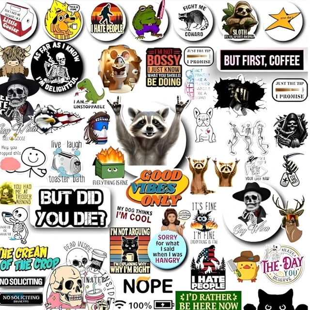 Alt view image 2 of 6 - 200 PCS Stickers for Adults - Funny for Water Bottle, Laptop, Helmet, Cars, Tool Box, Cars - Blue Collar Stickers for Men, Waterproof 200 Styles