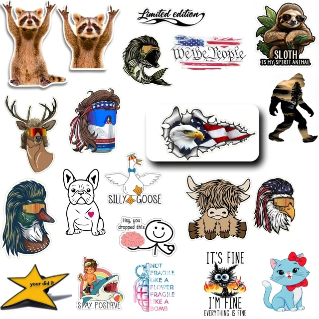 Alt view image 4 of 6 - 200 PCS Stickers for Adults - Funny for Water Bottle, Laptop, Helmet, Cars, Tool Box, Cars - Blue Collar Stickers for Men, Waterproof 200 Styles
