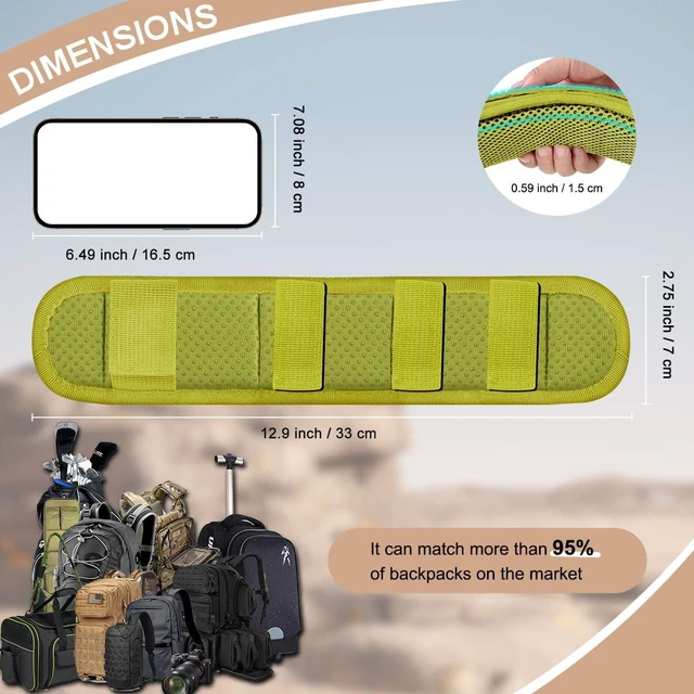 Alt view image 2 of 6 - 2-Pack Universal Shoulder Pad with Ultra Thick Cushion for Bag Luggage Bag Crossbody, Plus Long & Anti-Slip & Breathable,Army Green