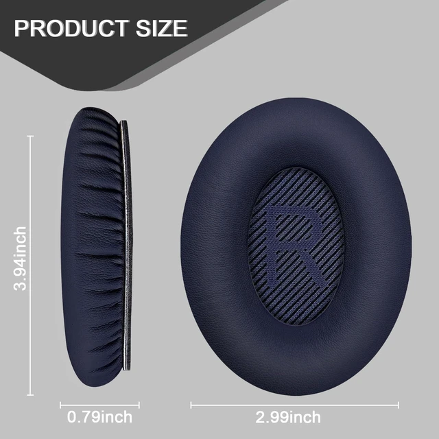Alt view image 2 of 7 - Replacement Ear Pads for Bose QC35/QC35ii Headphones-Midnight Blue Earpads for Bose QuietComfort 35/35ii Wireless Headphones, Ear Cushions Covers for Bose QC25/15/2/Ae2/Sound Link/True