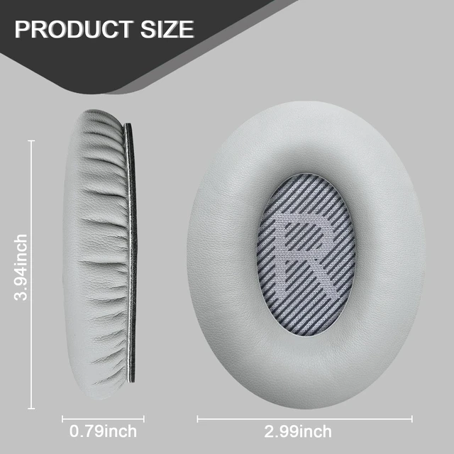 Alt view image 2 of 7 - Replacement Ear Pads for Bose QC35/QC35ii Headphones-Grey Earpads for Bose QuietComfort 35/35ii Wireless Headphones, Ear Cushions Covers for Bose QC25/15/2/Ae2/Sound Link/True