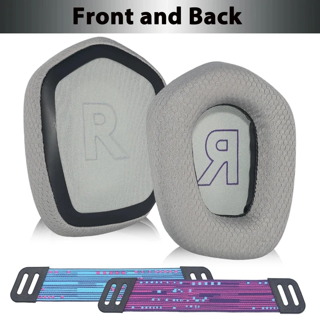Alt view image 4 of 7 - Replacement Ear Pads for Logitech G733 G535 G335 Headsets, Gray with Stretchable Headband Replacement, Soft Mesh Fabric Ear Pads with Memory Foam, Enhance Comfort for Long Gaming Sessions