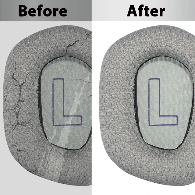 Alt view image 7 of 7 - Replacement Ear Pads for Logitech G733 G535 G335 Headsets, Gray with Stretchable Headband Replacement, Soft Mesh Fabric Ear Pads with Memory Foam, Enhance Comfort for Long Gaming Sessions