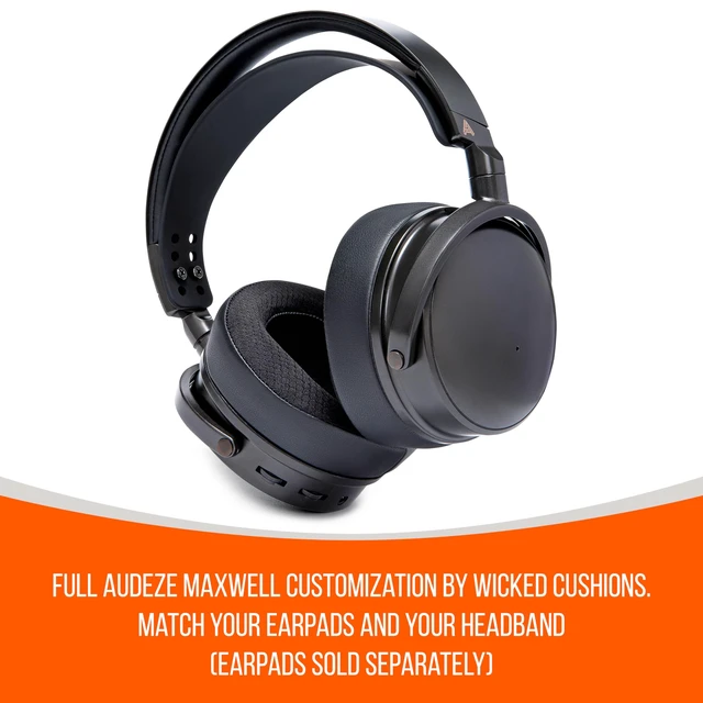 Alt view image 6 of 7 - HeadbandZ Maxwell - Silicone Headband for Audeze Maxwell 1, 2 & 2 ANC Made by Wicked Cushions Enhanced Flexibility, Comfort & Style, Matching Earpad Designs Black