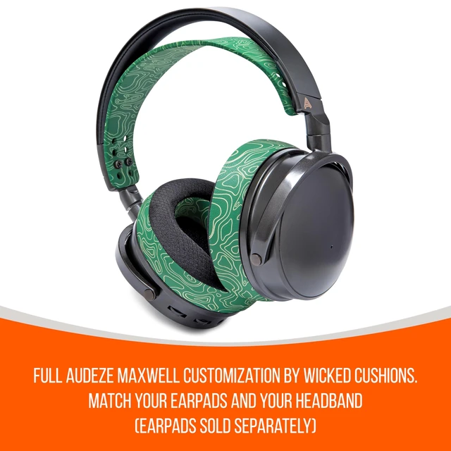 Alt view image 6 of 7 - HeadbandZ Maxwell - Silicone Headband for Audeze Maxwell 1, 2 & 2 ANC Made by Wicked Cushions Enhanced Flexibility, Comfort & Style, Matching Earpad Designs Emerald Tide