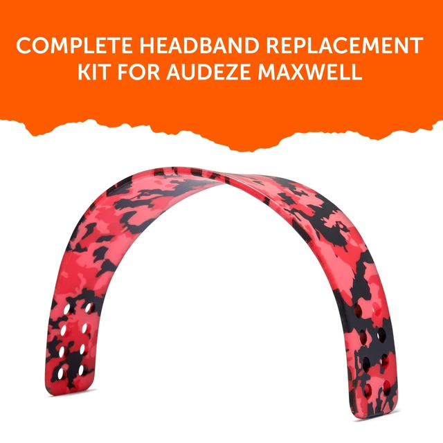 Alt view image 5 of 7 - HeadbandZ Maxwell - Silicone Headband for Audeze Maxwell 1, 2 & 2 ANC Made by Wicked Cushions Enhanced Flexibility, Comfort & Style, Matching Earpad Designs Red Camo
