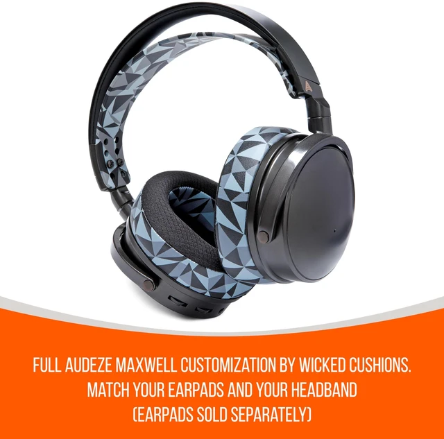 Alt view image 6 of 7 - HeadbandZ Maxwell - Silicone Headband for Audeze Maxwell 1, 2 & 2 ANC Made by Wicked Cushions Enhanced Flexibility, Comfort & Style, Matching Earpad Designs Geo Grey