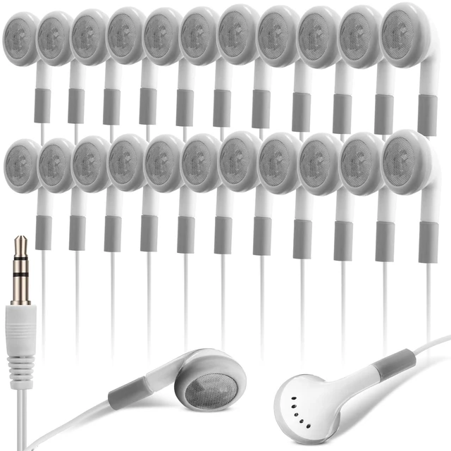 Main image of 150 Packs Bulk Earbuds with Wired Earphones Headphones with 3.5mm Jack, Wired Ear Buds Bulk for Smartphone Laptop Library Hospital Adult Supplies