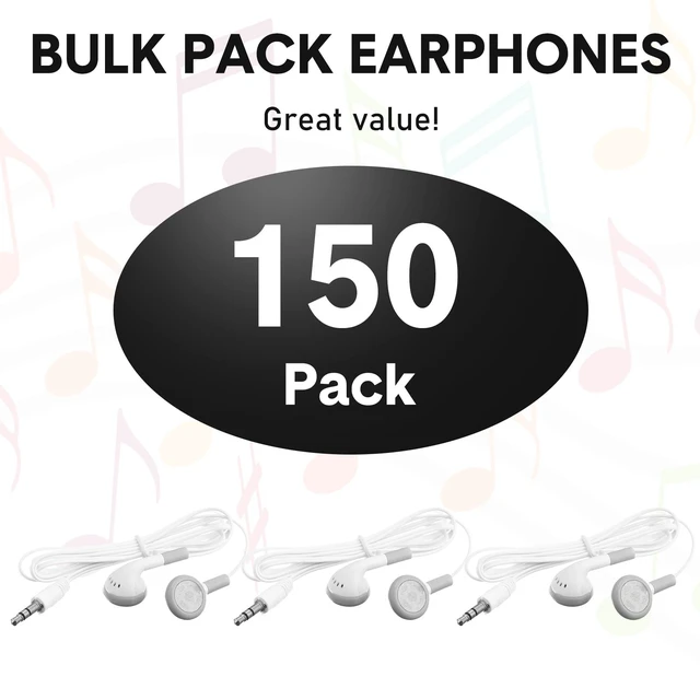 Alt view image 2 of 6 - 150 Packs Bulk Earbuds with Wired Earphones Headphones with 3.5mm Jack, Wired Ear Buds Bulk for Smartphone Laptop Library Hospital Adult Supplies