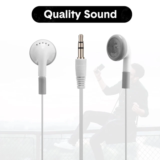 Alt view image 3 of 6 - 150 Packs Bulk Earbuds with Wired Earphones Headphones with 3.5mm Jack, Wired Ear Buds Bulk for Smartphone Laptop Library Hospital Adult Supplies