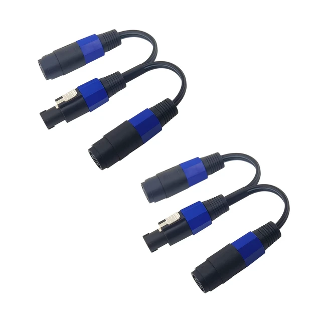 Alt view image 3 of 7 - speakon Splitter Cable 1 Male 2 Female Speaker Break Out Splitter Speak-on Cable 2 Pole Y Adapter 2Pack (1 Male to 2 Female)