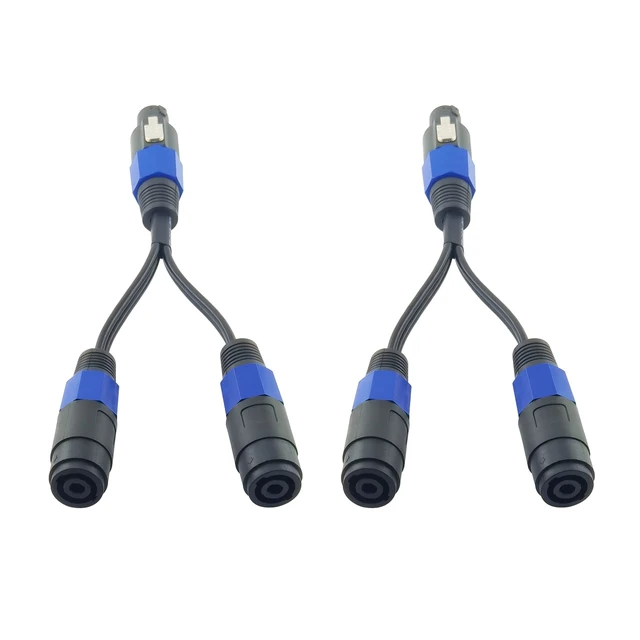 Alt view image 4 of 7 - speakon Splitter Cable 1 Male 2 Female Speaker Break Out Splitter Speak-on Cable 2 Pole Y Adapter 2Pack (1 Male to 2 Female)