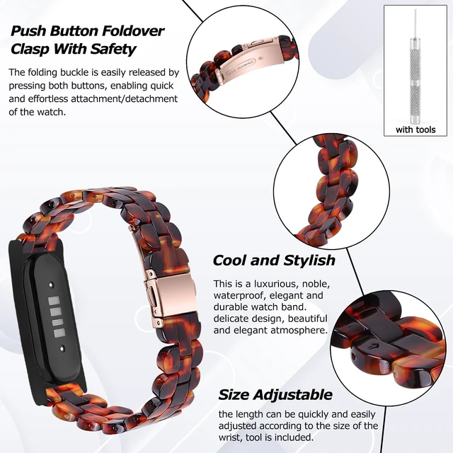 Alt view image 4 of 7 - Resin Watch Band Compatible for Google Fitbit Air, Ultra Light Resin Replacement Strap, Breathable Waterproof Wristband, Size Adjustable Easy Installation