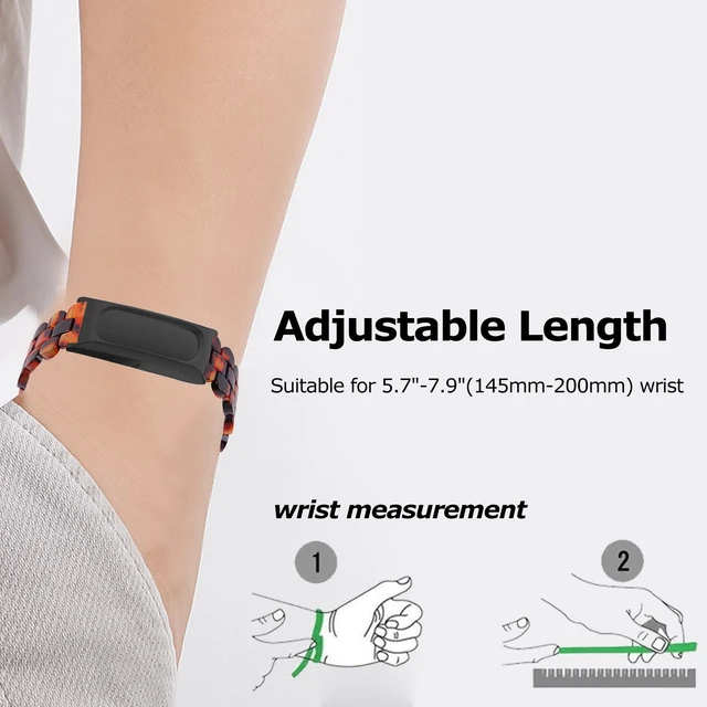 Alt view image 5 of 7 - Resin Watch Band Compatible for Google Fitbit Air, Ultra Light Resin Replacement Strap, Breathable Waterproof Wristband, Size Adjustable Easy Installation