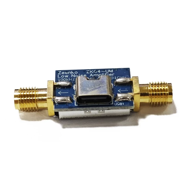 Alt view image 2 of 4 - ZK04UM LNA Amplifier,100kHz4GHz 18dB Gain USBPowered Preamp Compact Lownoise Broadband with Adjustable Bias for Tinysa Ultra Spectrum Analyzer RF Test, Ham Radio & SDR Receiving