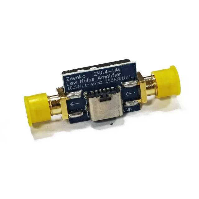 Alt view image 3 of 4 - ZK04UM LNA Amplifier,100kHz4GHz 18dB Gain USBPowered Preamp Compact Lownoise Broadband with Adjustable Bias for Tinysa Ultra Spectrum Analyzer RF Test, Ham Radio & SDR Receiving