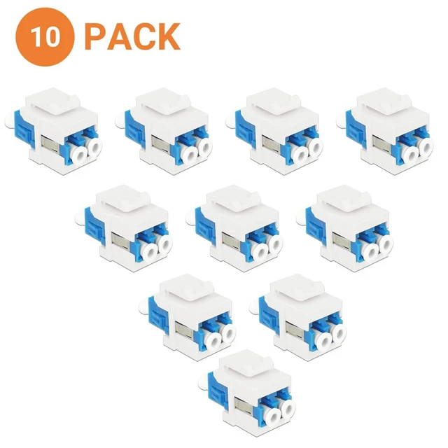 Alt view image 2 of 2 - Fiber Optic Keystone Jack LC Duplex Singlemode, for Keystone Coupler Wall Plate, LC Coupler, Fiber Patch Panel, XLR Patch Panel (10-Pack)