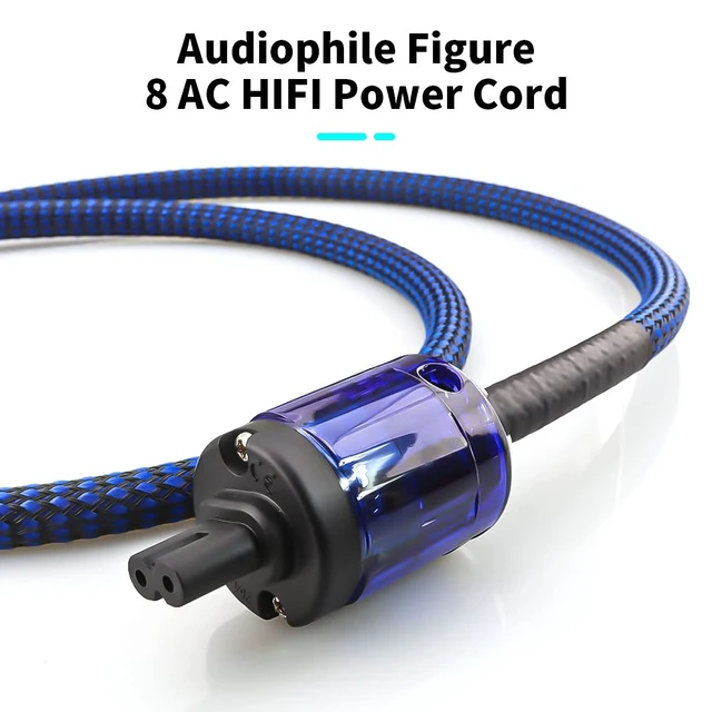 Alt view image 7 of 7 - HiFi Audiophile Power Cord HiFi Audio AC Power Cable Power Cord US Plug (Figure 8 Female, 1M/3.28FT)