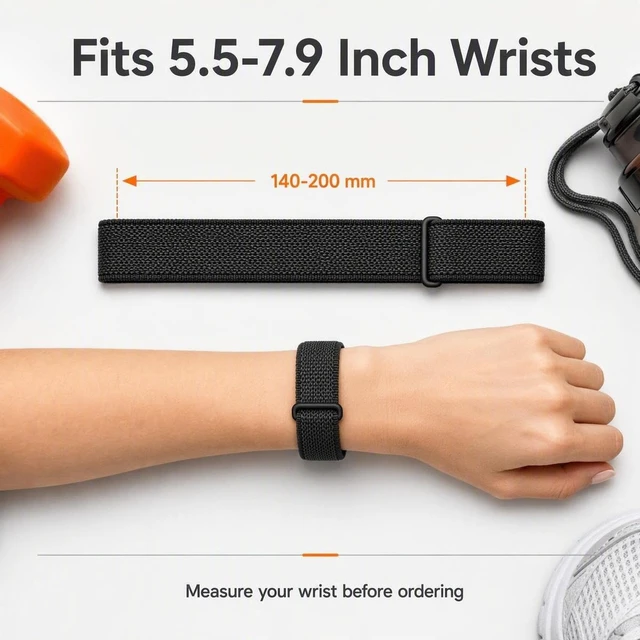 Alt view image 5 of 6 - 2 Pack Nylon Band for Google Fitbit Air Nylon Adjustable Replacement Strap Metal Buckle,Stretchy Elastic Sport Strap, Wristband for Women and Men