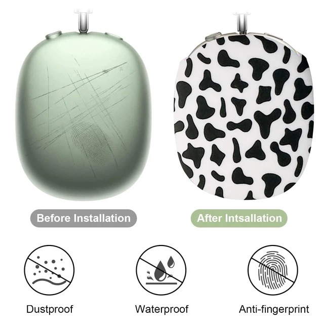 Alt view image 2 of 7 - 4 in 1 Silicone Case Cover Compatible with Apple Airpods Max 2/1 Headphones(2026/2024/2020), Printed Ear Pad Case Cover Ear Cups Cover and Headband Cover Headband Pad Accessories (Cow)