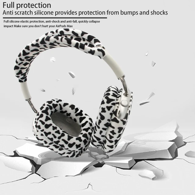 Alt view image 3 of 7 - 4 in 1 Silicone Case Cover Compatible with Apple Airpods Max 2/1 Headphones(2026/2024/2020), Printed Ear Pad Case Cover Ear Cups Cover and Headband Cover Headband Pad Accessories (Cow)