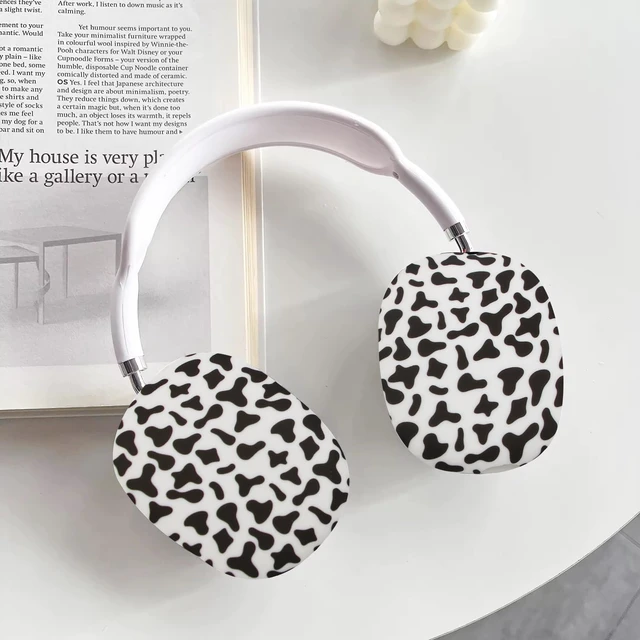 Alt view image 7 of 7 - 4 in 1 Silicone Case Cover Compatible with Apple Airpods Max 2/1 Headphones(2026/2024/2020), Printed Ear Pad Case Cover Ear Cups Cover and Headband Cover Headband Pad Accessories (Cow)