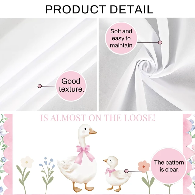 Alt view image 3 of 7 - Floral Silly Goose Baby Shower Decor Girl Pink Silly Goose Backdrop Sign